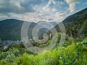 View of the town of Encamp in Andorra