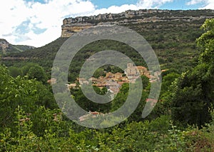 View of the town of Escalada from the south. Burgos, Castile and Leon, Spain. photo