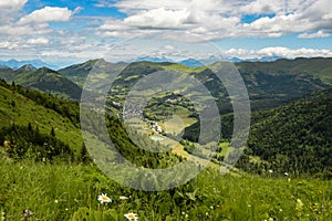 view on the town of gresse en vercors