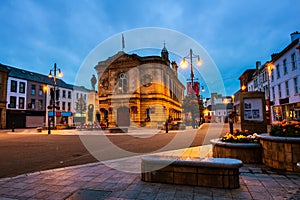 View of Town Hall in Coleraine, North Ireland, UK at sunset