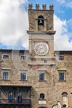 View of the town hall in the medieval city of Cortona