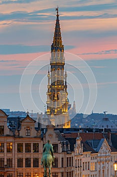 Brussels. Town Hall Tower.