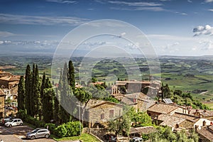 View of the town of Montalcino in Tuscany