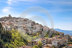 View of town near Matera,basilicata, Italy, UNESCO under blue sky