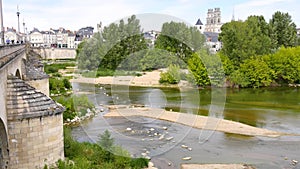 View on the town of OrlÃ©ans, in France and on the Loire river.