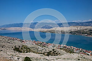 View of town of Pag, Croatia