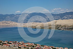 View of town of Pag, Croatia