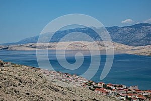 View of town of Pag, Croatia