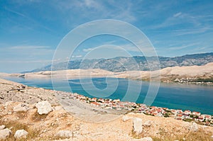 View of the town of Pag, island of Pag, Croatia