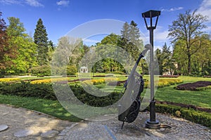 View of the town park in Kudowa Zdroj in Poland