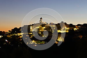 view of the town in the province of Frosinone shooted at night