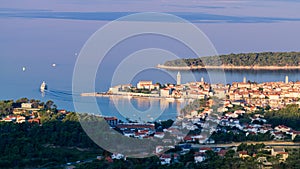 View of the town of Rab, Croatian tourist resort.