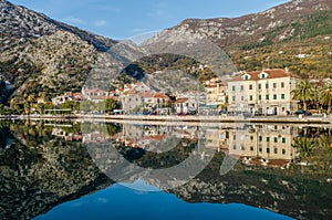 View on town of Risan, Montenegro