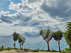 View from the town of Saranda to the island of Corfu.