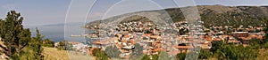 View of the town of Senj and the Adriatic coast in Croatia, on the foothills of the Mala Kapela and Velebit mountains. photo
