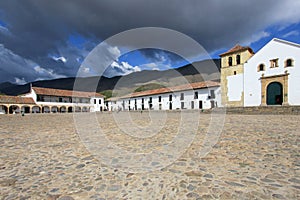 A view of the town square in Villa De Leyva, Colombia