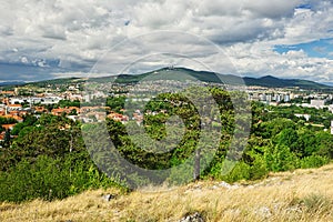 View at town from the top of the Nitra calvary hill