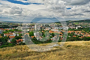 View at town from the top of the Nitra calvary hill