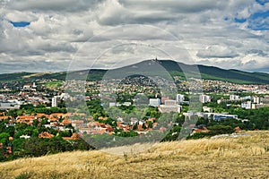 View at town from the top of the Nitra calvary hill