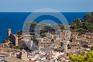 View of the town of Tossa de mar one of the most beautiful towns