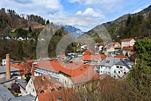 View of the town of Trzic in Gorenjska, Slovenia photo