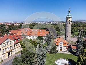 view of the town weimar with castle