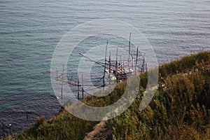 view of trabocco in costa dei trabocchi abruzzo italy