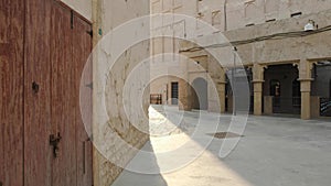 View of traditional arabic buildings at Al Seef Meraas, Dubai