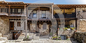 View of Traditional architecture in San Martin del Castanar. Sierra de Bejar. Spain. photo