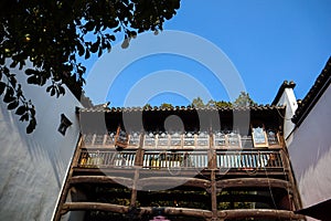 View of traditional chinese house and blue sky