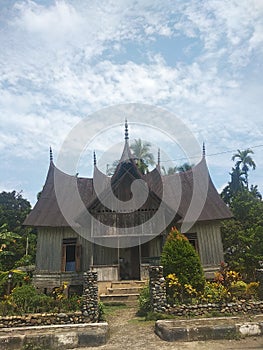 View of traditional house of Minangkabau tribal Rumah Gadang in Sijunjung, West Sumatra