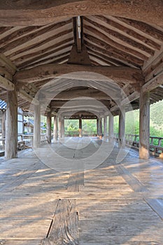 View of traditional korean pavilion from itâ€™s joseon-era confucian academy. Byeongsan Seowon, Andong, South Korea