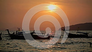 View on a traditional long tailed boats