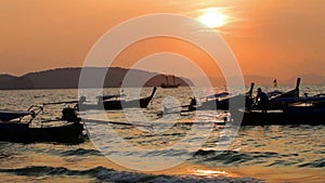 View on a traditional long tailed boats