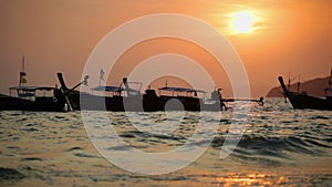 View on a traditional long tailed boats