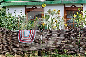 View on the traditional wicker at cossack family house