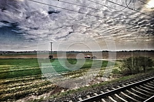 View from the train on the Czech landscape