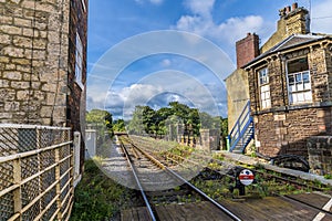 A view from the train station along the viaduct in the town of Knaresborough in Yorkshire, UK