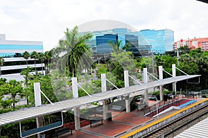 View of train station & buildings, Florida