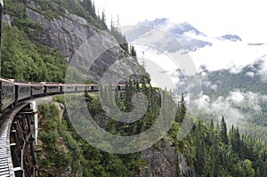 View from the train traveling the White Pass Heading to the Yukon