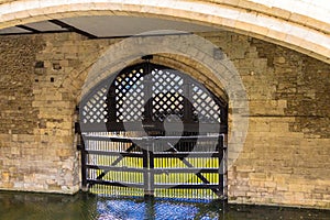 View of the Traitor's Gate in the Tower of London