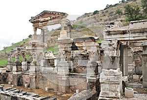 A view of Trajan Fountain at Ephesus.