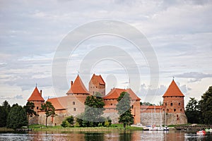 View on Trakai castle across lake