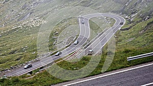 View of Transfagarasan Road in Romania.