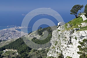 View on Trapani and Egadi Islands from Erice