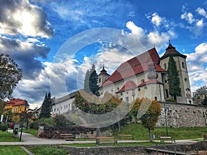 View of Traunkirchen, Traunsee, in Salzkammergut, Upper Austria