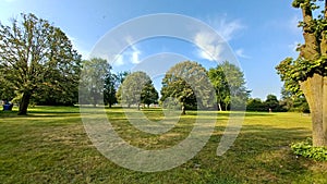 View at trees and fields on Toronto Islands park