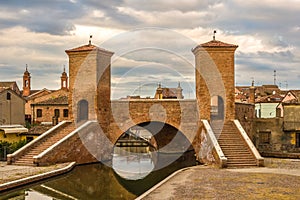 View at the Trepponti bridge in Comacchio - Italy photo