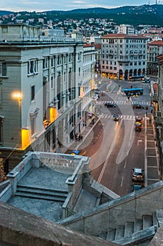 View of Trieste city at night