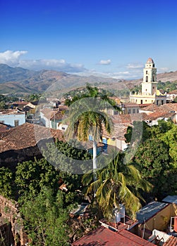 View of Trinidad with Lucha Contra Bandidos, Cuba.